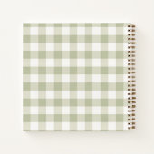 Gästebuch-Baby-Shower-Limonen Gingham salbeigrün Notizblock (Rückseite)