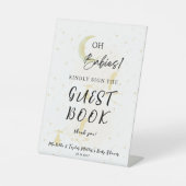 Gästebuch Baby Shower Pedestal Schild (Vorderseite)