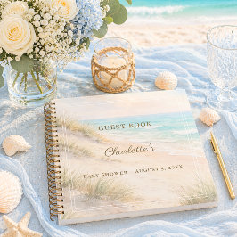 Gästebuch Baby Shower Sommer Strand Küste Notizblock