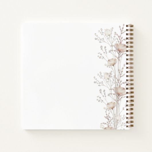 Gästebuch Baby Shower Wildblumen blühen beige Notizblock (Rückseite)