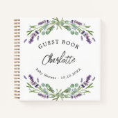 Gästebuch Baby Showlavender violet eucalyptus Notizblock (Vorderseite)