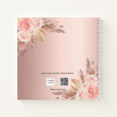 Gästebuch Baby Showpampas Gras Rose Gold Notizblock (Rückseite)