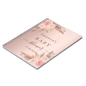Gästebuch Baby Showpampas Gras Rose Gold Notizblock (Linke Seite)