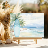 Gästebuch Babydusche an Bord Surfbrett