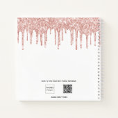 Gästebuch Babydusche Elefant Rose weiß Notizblock (Rückseite)