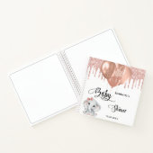 Gästebuch Babydusche Elefant Rose weiß Notizblock (Innenseite)