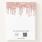 Gästebuch Babydusche Elefant Rose weiß Notizblock (Rückseite)