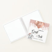 Gästebuch Babydusche Elefant Rose weiß Notizblock (Innenseite)