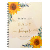 Gästebuch Babydusche Eukalyptus Sonnenblumen Notizblock (Vorderseite)