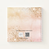 Gästebuch Babydusche Kürbis Rose Goldfall Notizblock (Rückseite)