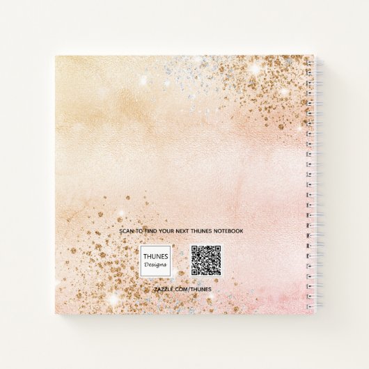 Gästebuch Babydusche Kürbis Rose Goldfall Notizblock (Rückseite)