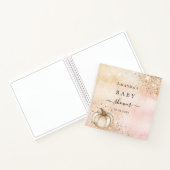 Gästebuch Babydusche Kürbis Rose Goldfall Notizblock (Innenseite)