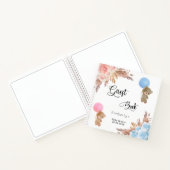 Gästebuch Babydusche Pampas Gras Teddy offenbaren Notizblock (Innenseite)