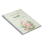 Gästebuch Babydusche Rosa Flamingo Salbei Grün Notizblock (Rechte Seite)