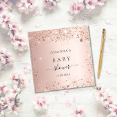 Gästebuch Babydusche Rose Gold Glitzer Staub Notizblock