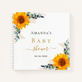 Gästebuch Babydusche Sonnenblumen Eukalyptus Notizblock (Vorderseite)