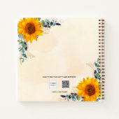 Gästebuch Babydusche Sonnenblumen Eukalyptus Notizblock (Rückseite)