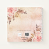 Gästebuch Babydusche Teddy Bären Pampas Gras Notizblock (Rückseite)