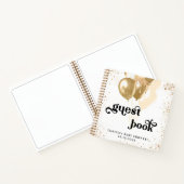 Gästebuch Babydusche Weißgoldballons Name Notizblock (Innenseite)