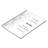 Gästebuch Babydusche Wildblumen beige Creme Notizblock (Linke Seite)