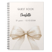 Gästebuch beige Creme Geburtstag Notizblock (Vorderseite)