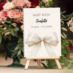 Gästebuch beige Creme Geburtstag Notizblock