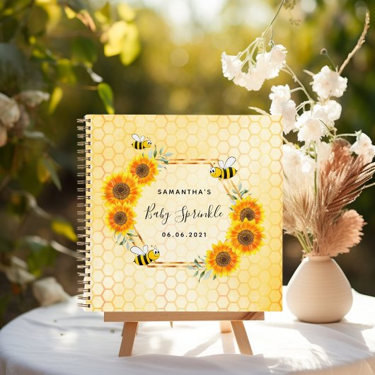 Gästebuch Bienenwabenblumen Babysprinkle Notizblock