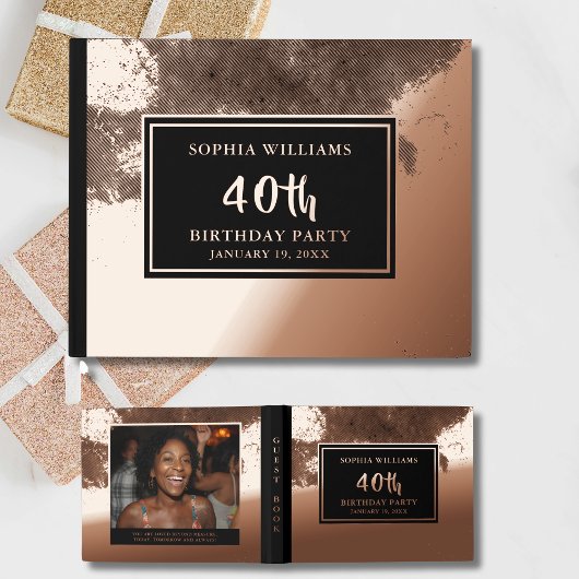 Gästebuch Birthday Foil Elegantes Foto