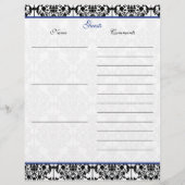 Gästebuch Blau, Weiß, Schwarz Damaskus (Vorderseite)