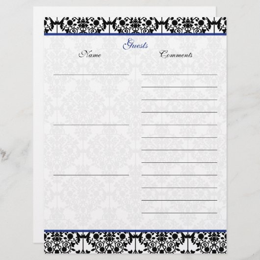 Gästebuch Blau, Weiß, Schwarz Damaskus (Vorne/Hinten)