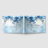 Gästebuch Blaue Blumen und Perlen (Voll)