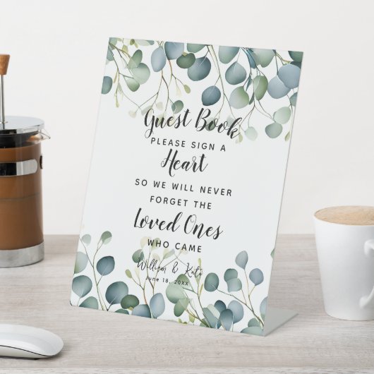 Gästebuch "Blaugrün" Sockelschild (In SItu)