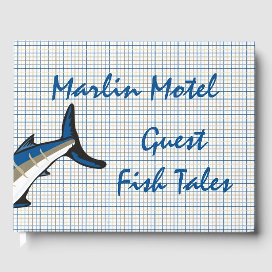 Gästebuch - Blue Marlin auf Kariert (Vorderseite)