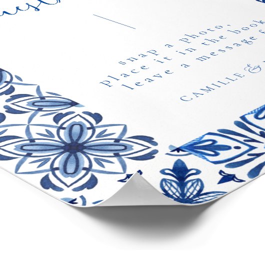 Gästebuch Blue Mediterranean Tile and Citrus (Ecke)