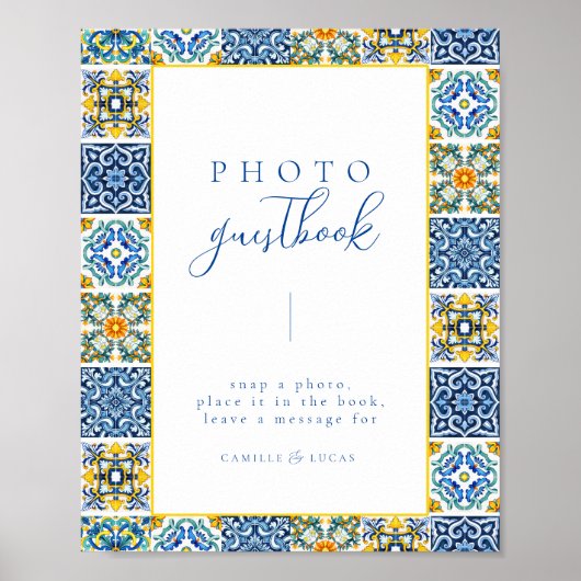 Gästebuch Blue Mediterranean Tile and Citrus (Vorne)