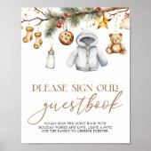 Gästebuch Boho Weihnachtsferien Kinderdusche (Vorne)