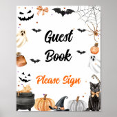 " Gästebuch " Boo Black Cat Halloween Sign (Vorne)