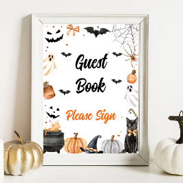 " Gästebuch " Boo Black Cat Halloween Sign