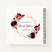 Gästebuch Brautparty florals bordeauxrot Notizblock (Rückseite)