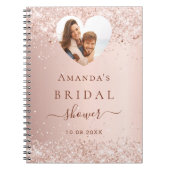 Gästebuch Brautparty Foto Rose Gold Notizblock (Vorderseite)