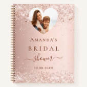 Gästebuch Brautparty Foto Rose Gold Notizblock (Vorderseite)