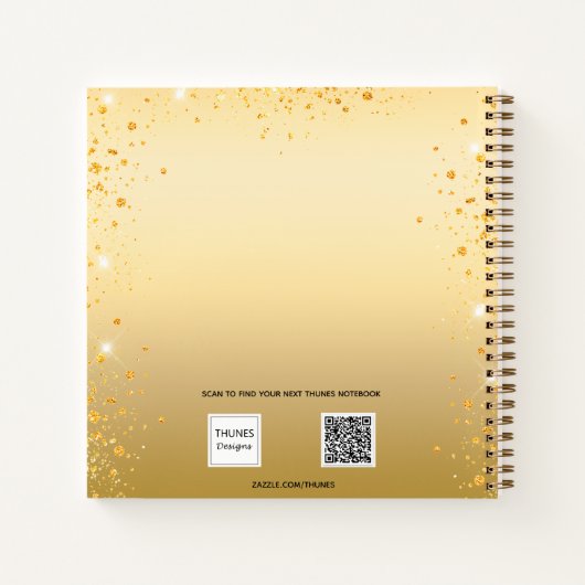Gästebuch Brautparty Gold Glitzer Kleid Notizblock (Rückseite)