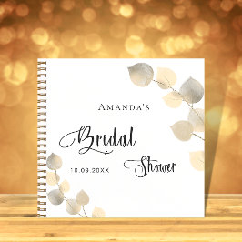 Gästebuch Brautparty golden eucalyptus Notizblock