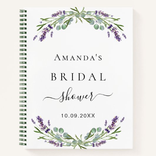 Gästebuch Brautparty lavender eucalyptus Notizblock (Vorderseite)