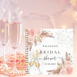 Gästebuch Brautparty Pampas Rose Goldblase Notizblock