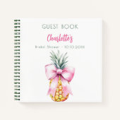 Gästebuch Brautparty Rosa Ananas Notizblock (Vorderseite)
