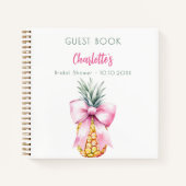 Gästebuch Brautparty Rosa Ananas Notizblock (Vorderseite)