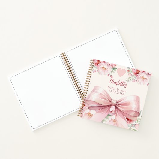 Gästebuch Brautparty Rosa Bogen-Florieren Notizblock (Innenseite)