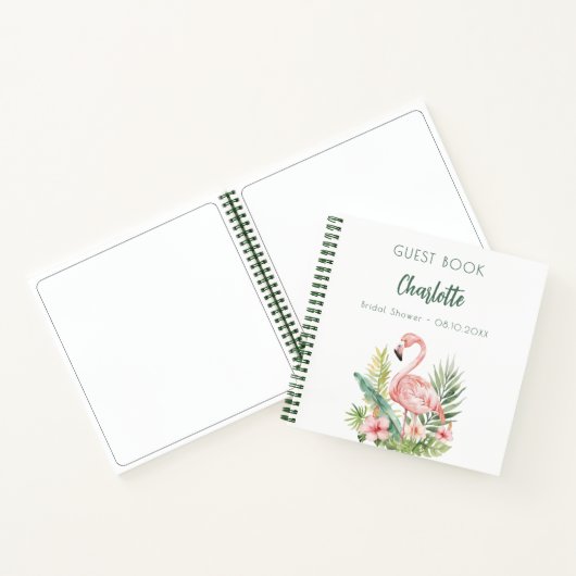 Gästebuch Brautparty rosa Flamingo Notizblock (Innenseite)