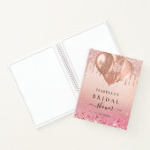 Gästebuch Brautparty Rosa Goldballons Notizblock (Innenseite)